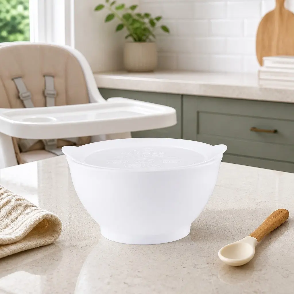 Feeding Bowl Yellow 237ml Spill-Proof Anti-Slip Toddler Self-Feed