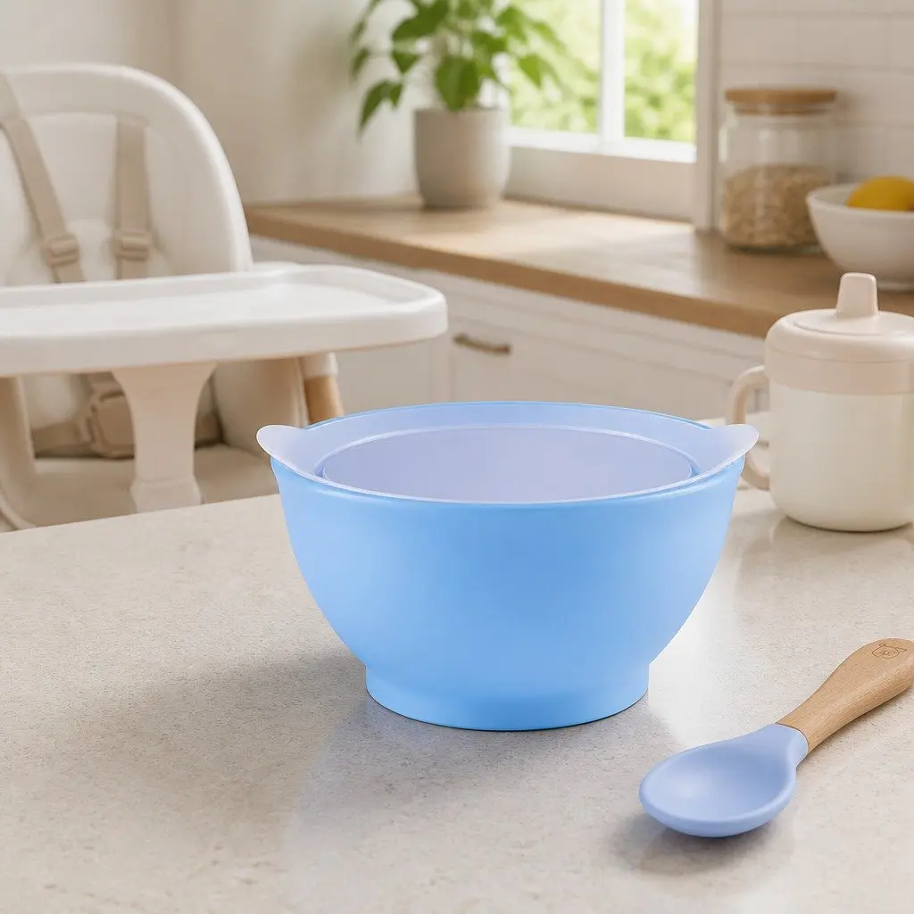 Feeding Bowl Yellow 237ml Spill-Proof Anti-Slip Toddler Self-Feed