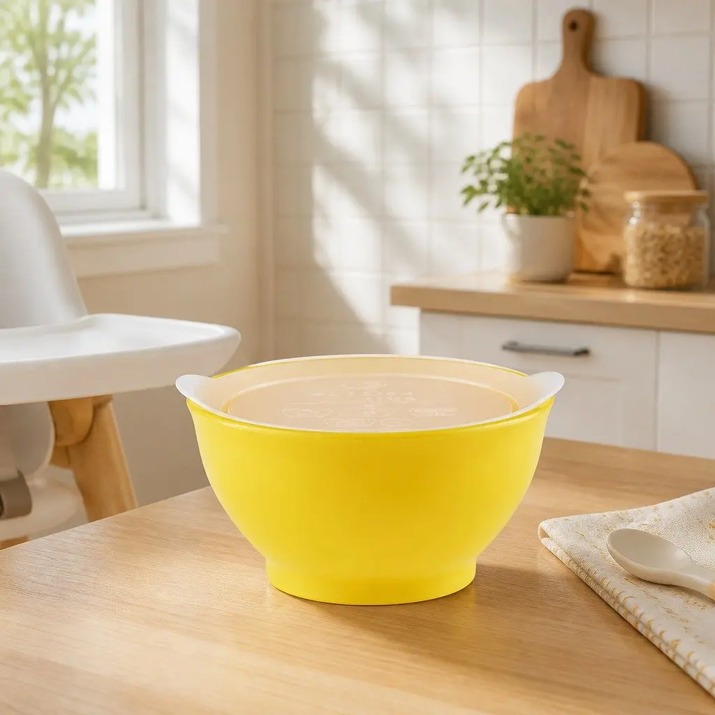 Feeding Bowl Yellow 237ml Spill-Proof Anti-Slip Toddler Self-Feed