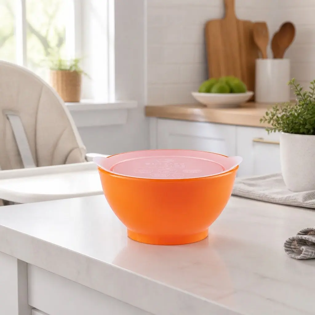 Feeding Bowl Yellow 237ml Spill-Proof Anti-Slip Toddler Self-Feed