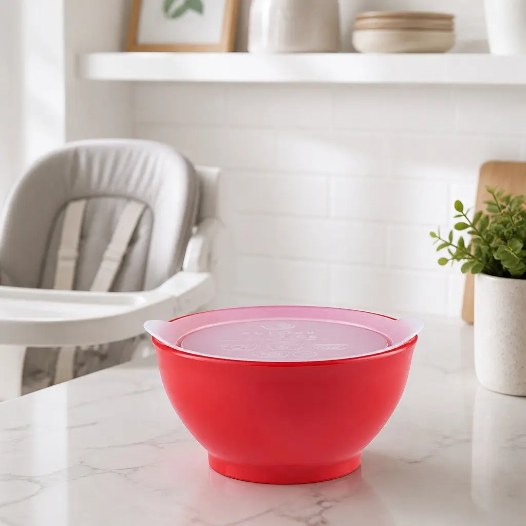 Spill-Proof Anti-Slip Bowl Orange 8oz Smart-Edge Technology Twin Pack