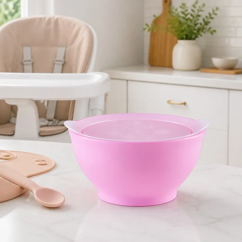 Spill-Proof Anti-Slip Bowl Orange 8oz Smart-Edge Technology Twin Pack