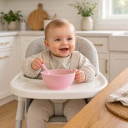 8oz Pink Anti-Slip Bowl Pack - Perfect for Your Little One