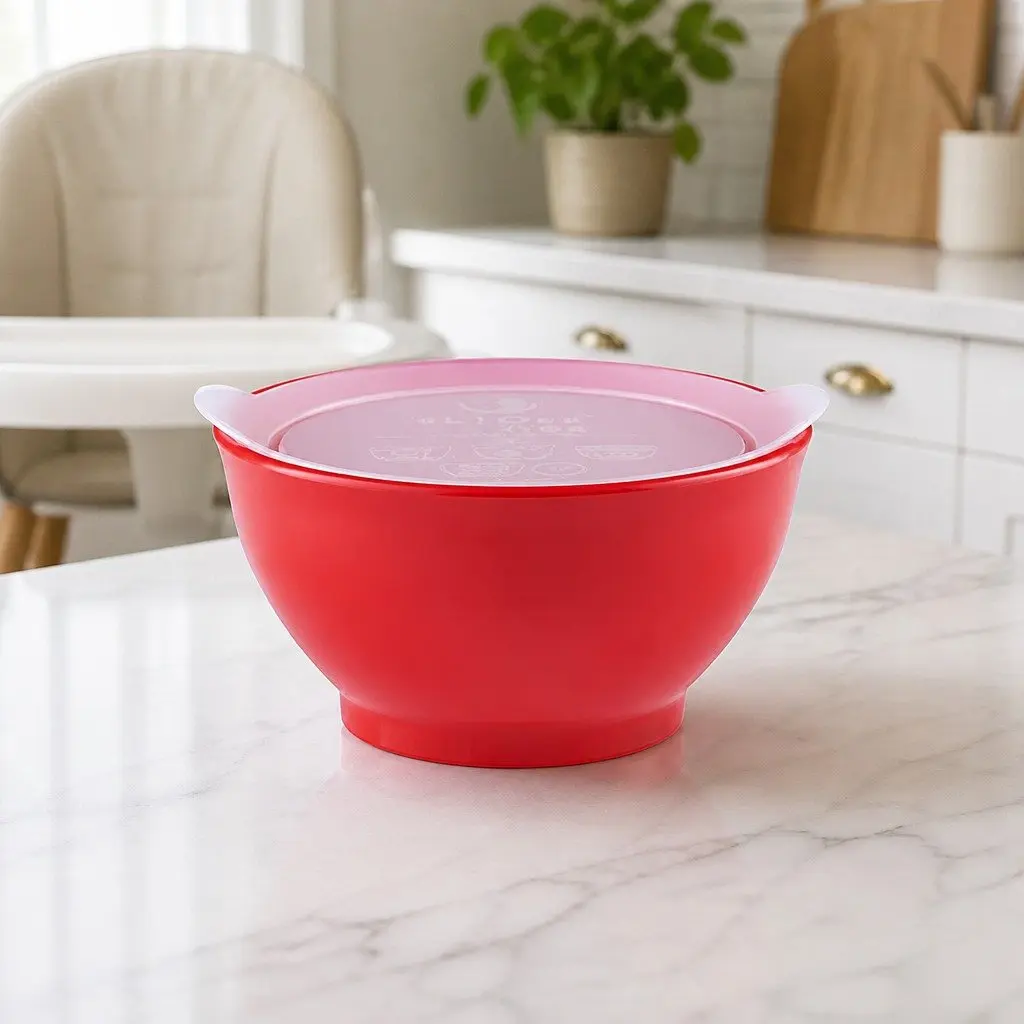 Spill-Proof Anti-Slip Bowl Pink 8oz Twin Pack with Lid