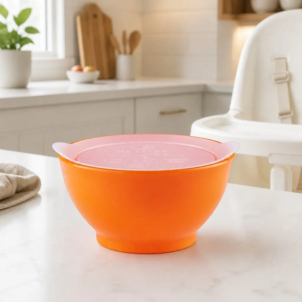 Spill-Proof Anti-Slip Bowl Pink 8oz Twin Pack with Lid