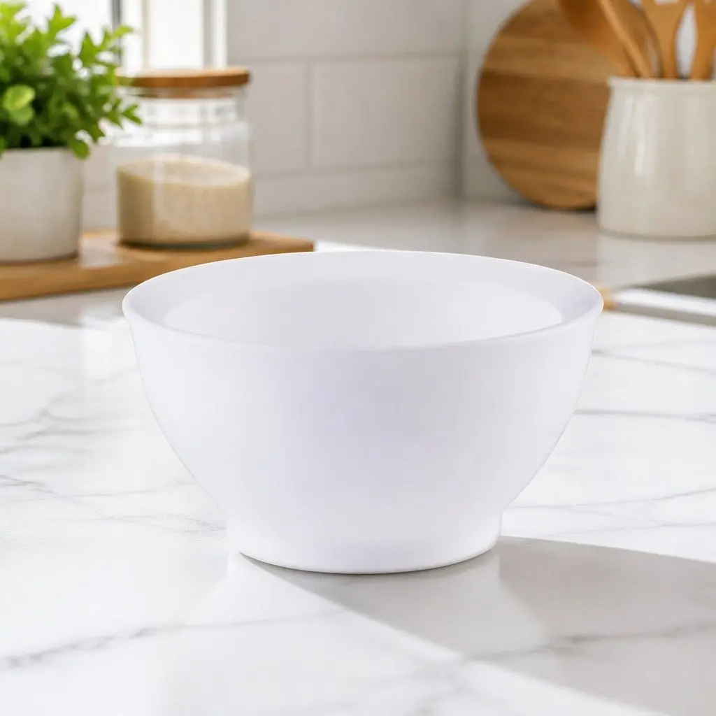 Spill-Proof Anti-Slip Bowl White 8oz Twin Pack with Lid