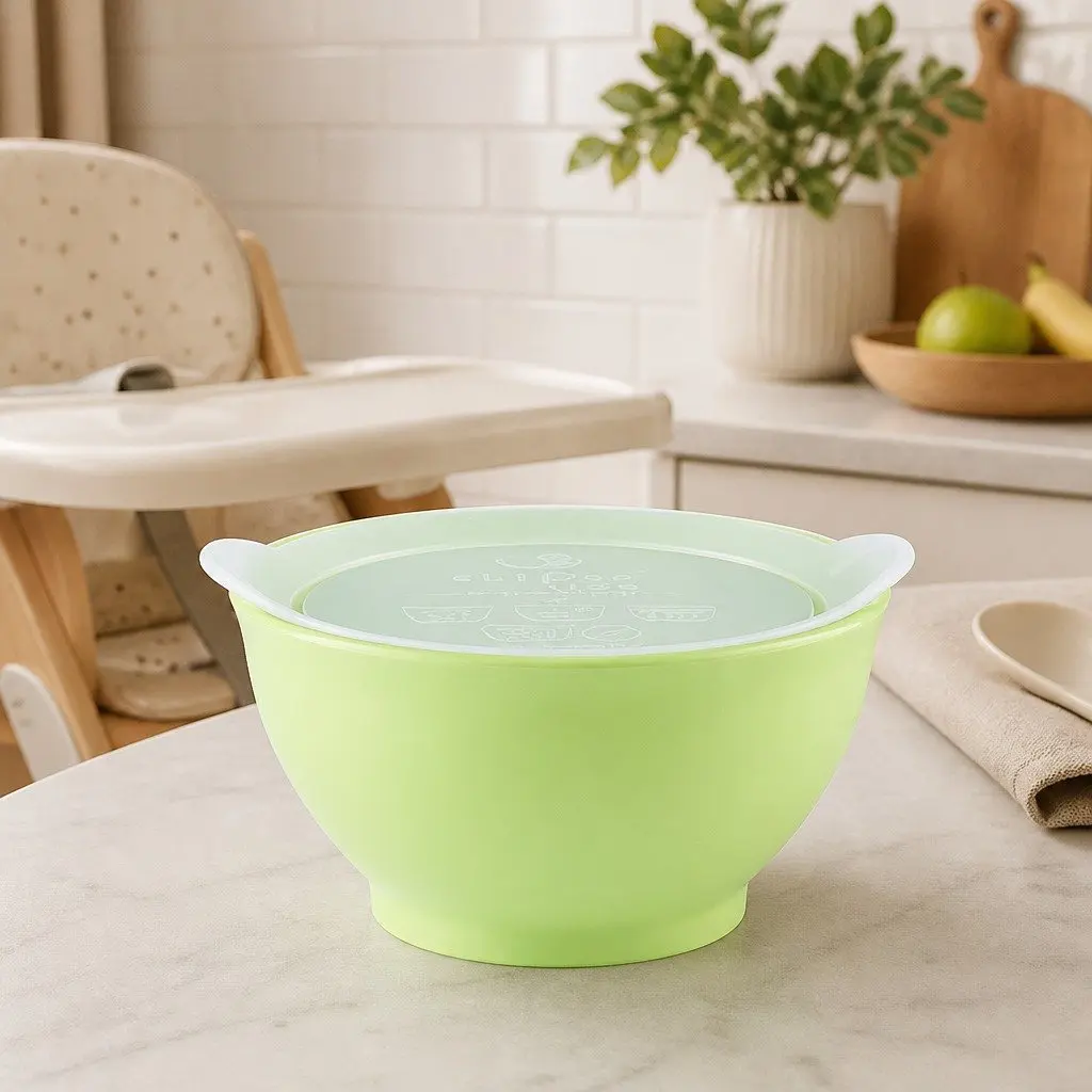 Spill-Proof Anti-Slip Bowl White 8oz Twin Pack with Lid