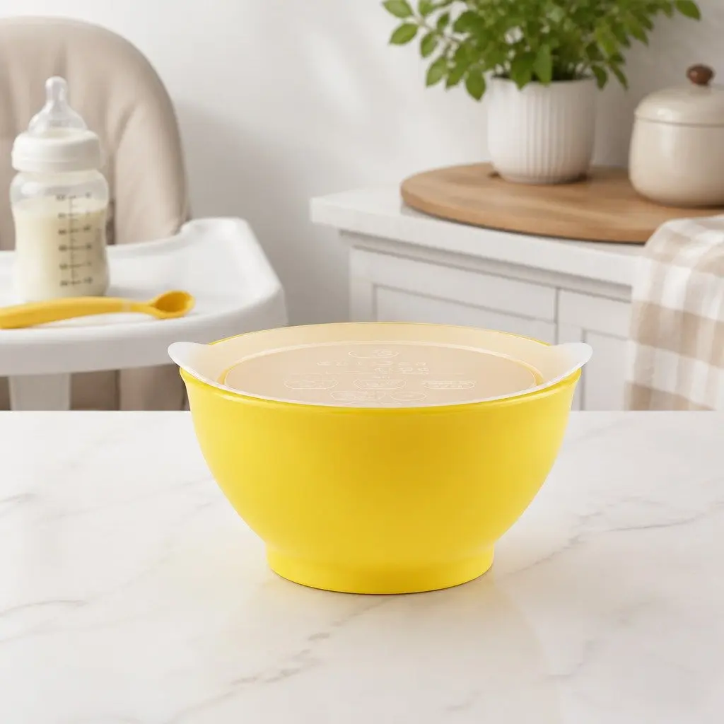 Spill-Proof Anti-Slip Bowl White 8oz Twin Pack with Lid