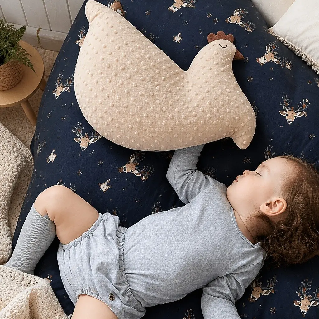 Hen Pillow Opal Large Soft Toy for Kids Sleeping Feeding Comfort Support