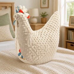 Compact Hen-Shaped Nursing Pillow for Travel and Comfort