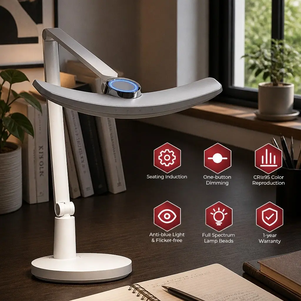 LED Reading Table Lamp Eye Protection Desk Light Adjustable Brightness Colour