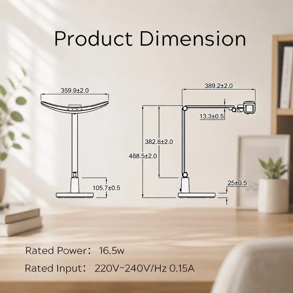 LED Reading Table Lamp Eye Protection Desk Light Adjustable Brightness Colour