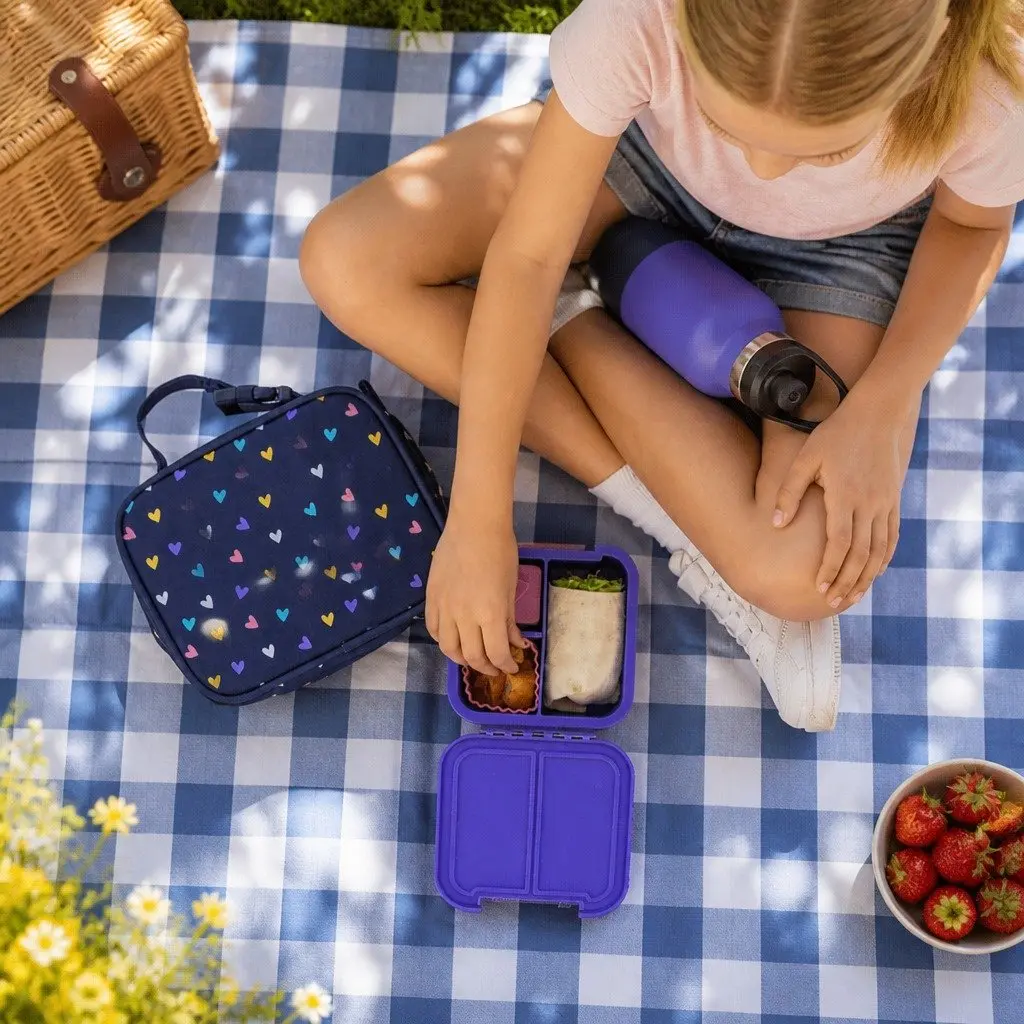 Kids Bento Lunch Box Blueberry Two Compartment Leakproof
