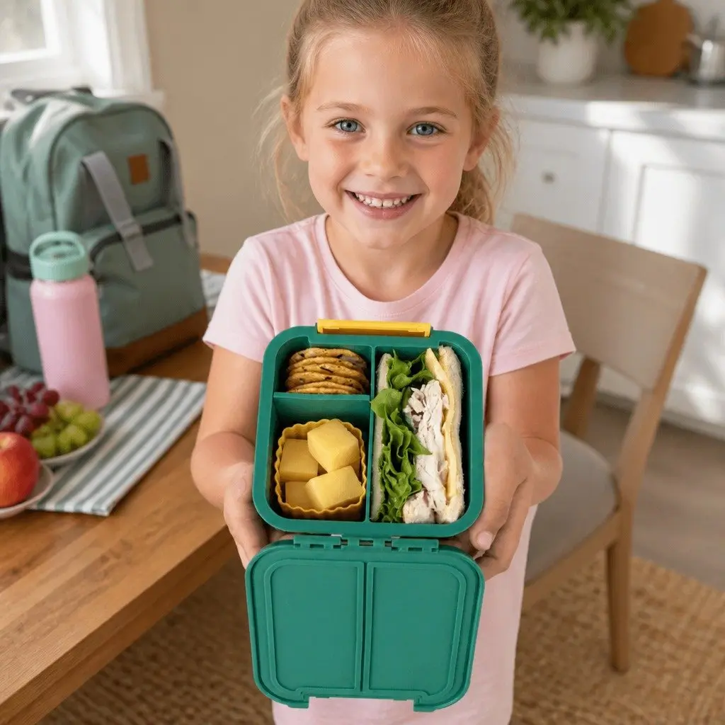Kids Bento Lunch Box Blueberry Two Compartment Leakproof