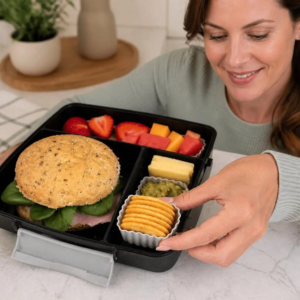 Bento Cups Apple Silicone 3pcs Kids Lunch Box Food Container Set