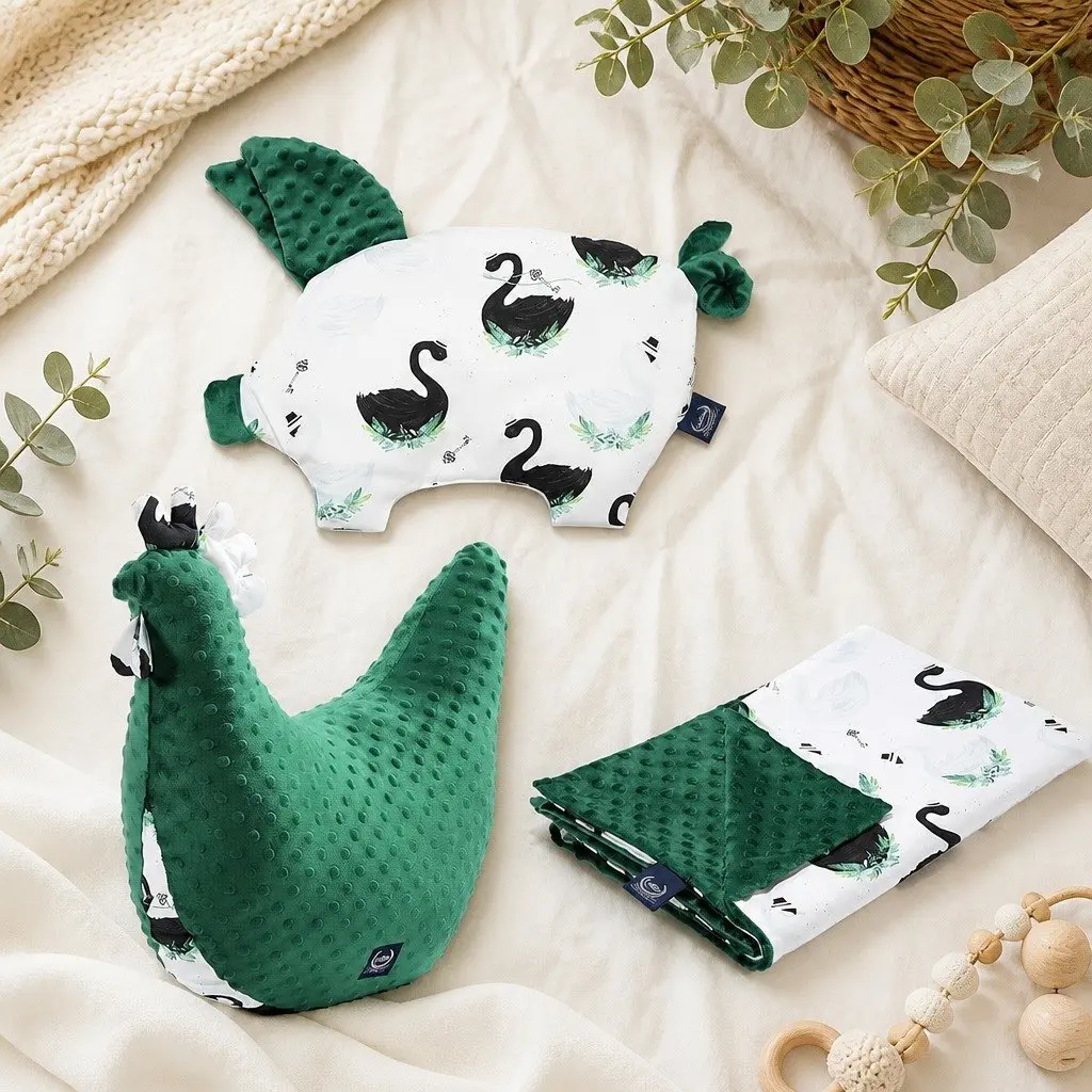 Kids Light Blanket Green 110x140cm Soft Cotton Minky Fleece