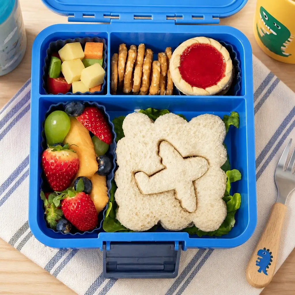 Sandwich Cutters Set Aeroplane Train Kids Lunch Box Fun Food