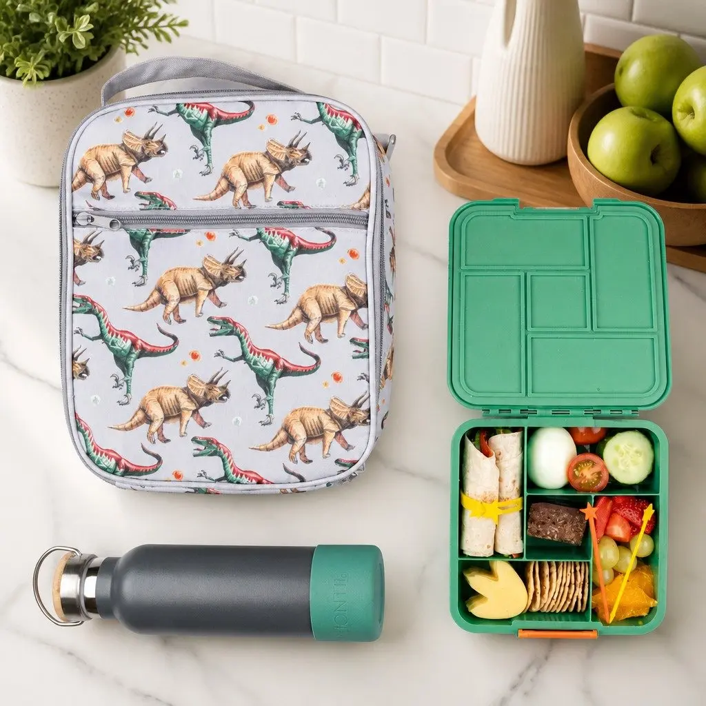 Dinosaur Sandwich Cutters Green 2 Piece Fun Lunch Punch Bento Box Shapes Cutout Set