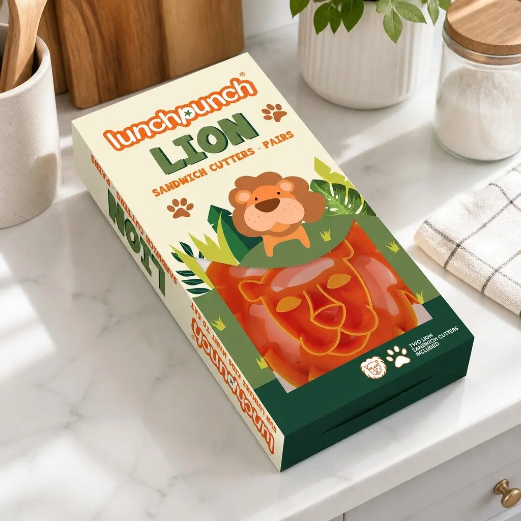 Lion Sandwich Cutter Set Kids Lunch Punch Large Paw Print Cutter Play Food