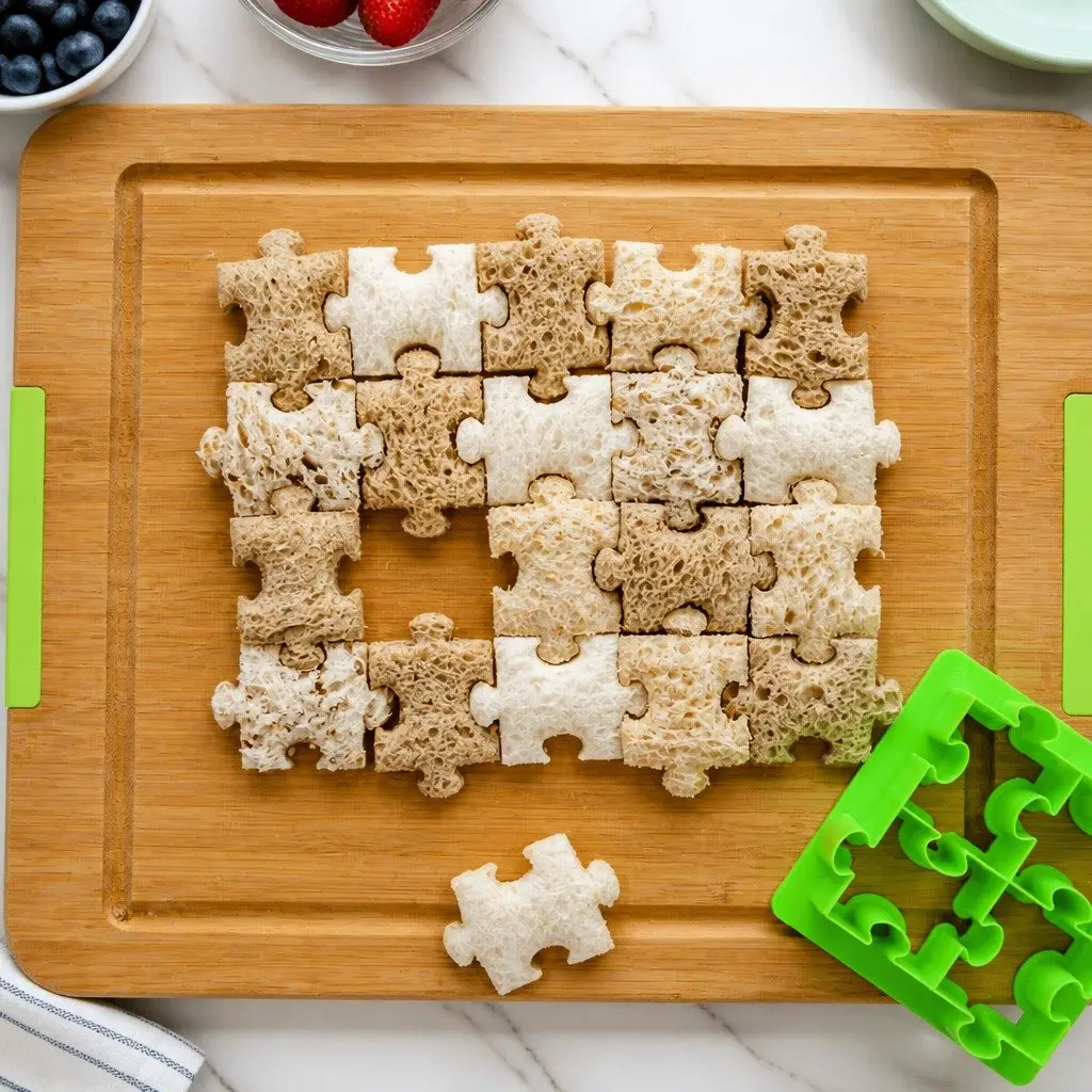 Puzzle Sandwich Cutter Set Large Creates Fun Shaped Sandwiches Minimizes Waste