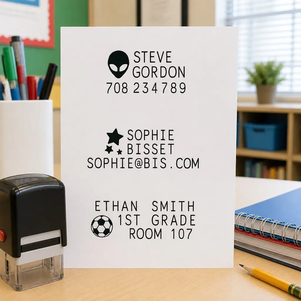 Ink Refill Black 2 Piece Personalized Name Label Stamp Pad Replacement