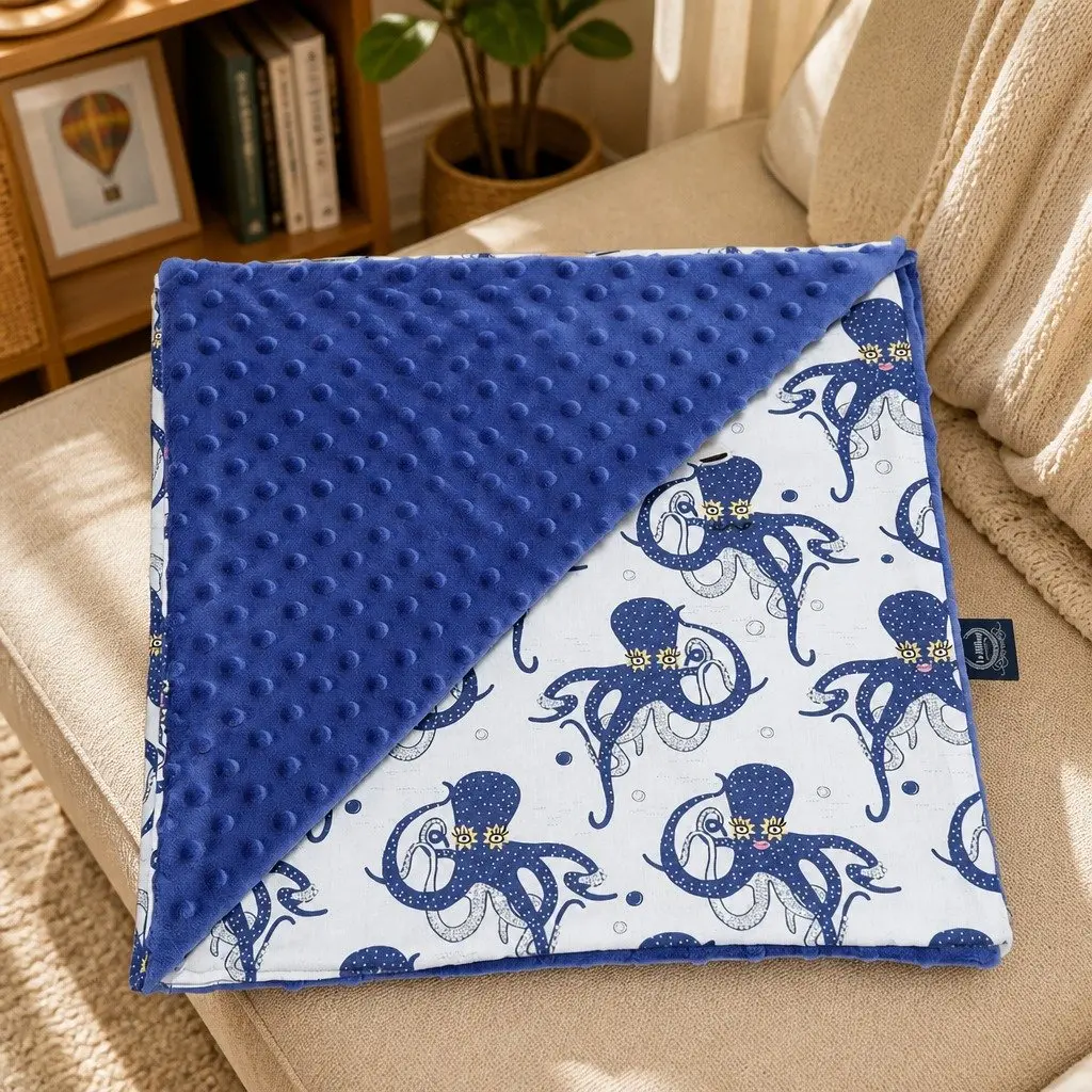 Light Blanket Sea Beauties Ink Medium Soft Cotton Minky Fleece for Kids Nap Sleep Bedding Couch