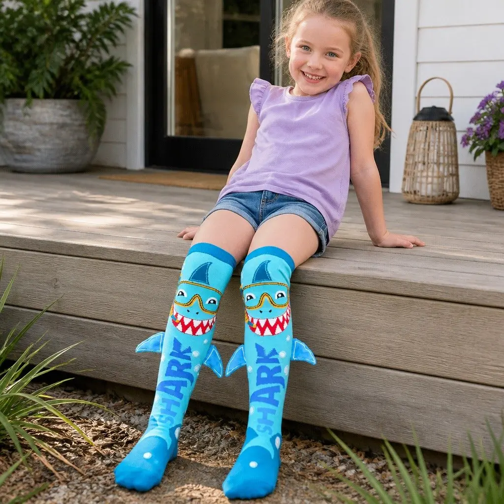 Kids Shark Socks with Spikes Fins Toddler Ages 3-5 Unisex Novelty Plush Socks