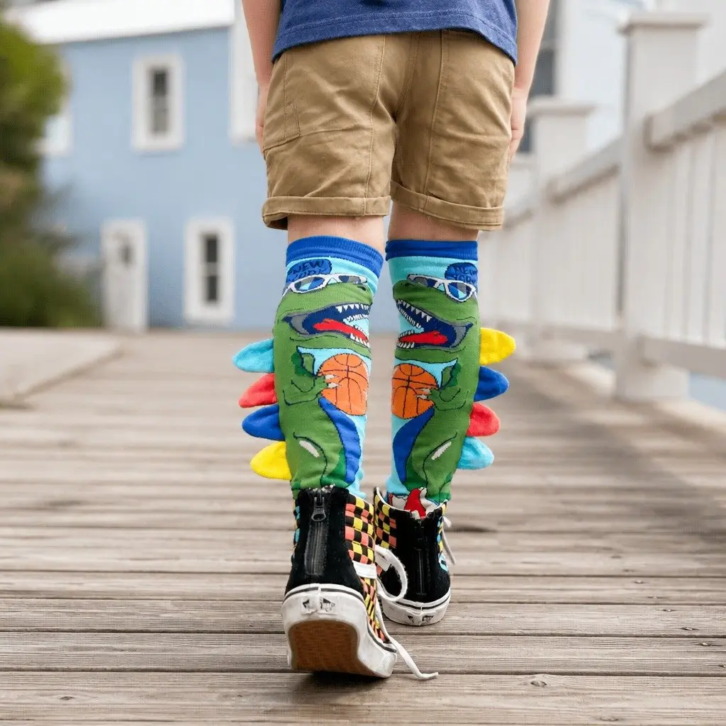 Dinosaur Socks with Plush Spikes for Kids and Adults Age 6-99 Fun Novelty