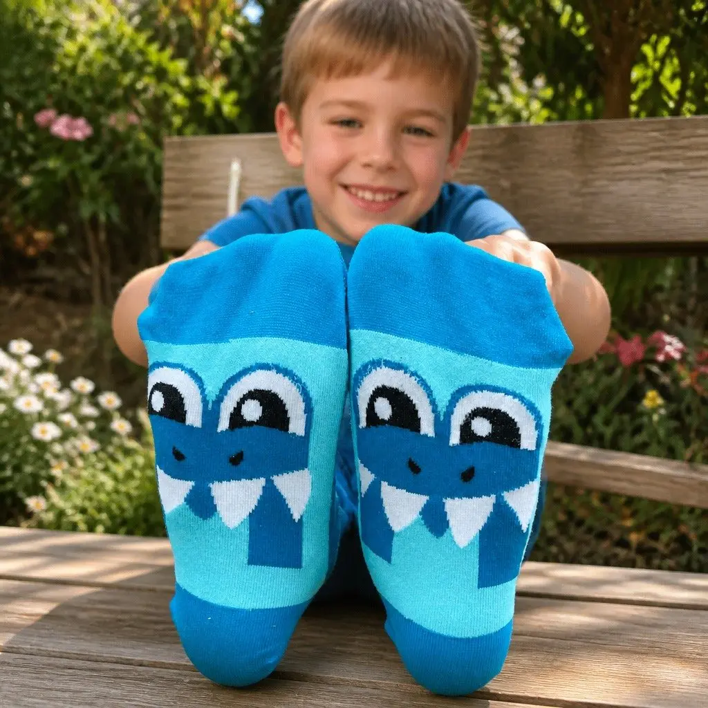 Shark Socks Unisex Grey One Size Custom Plush Fins Fun Novelty