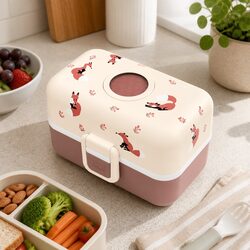 Kids Bento Lunch Box with Handle Compartments Airtight Food Container Lunchbox