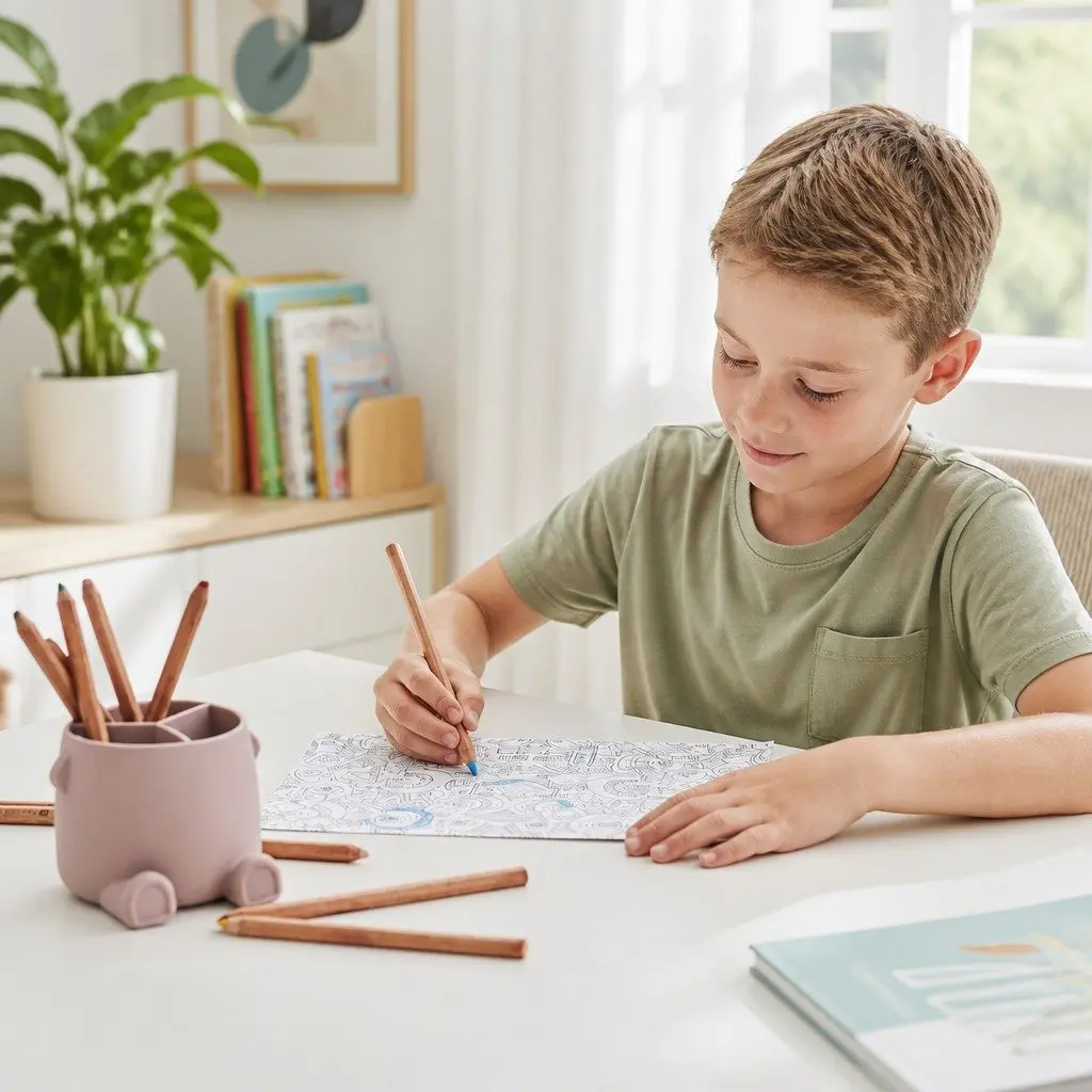 Silicone Pencil Can Holder Storage Container for Children Kids Art Supplies