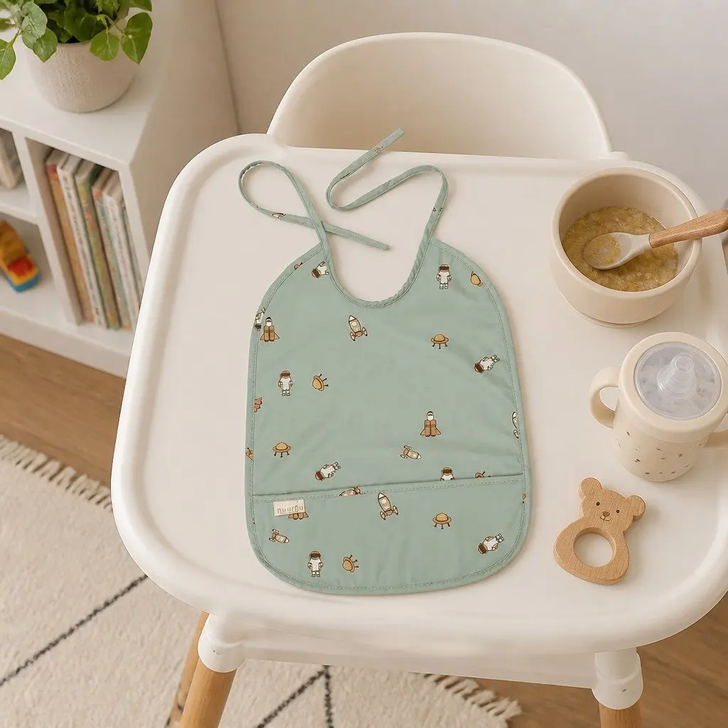 Waterproof Long Coated Baby Bib Wipe Clean 28x49cm Mealtime Feeding Protection