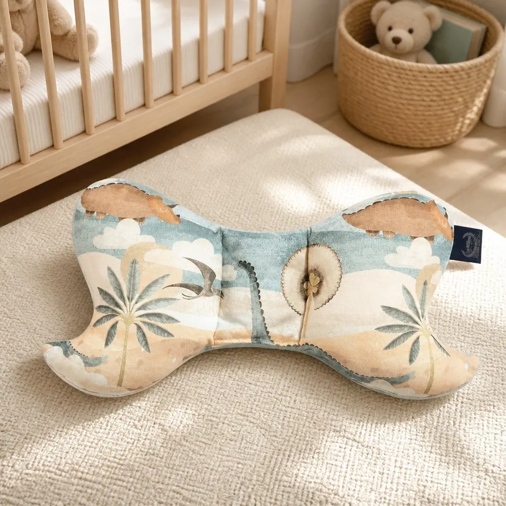 Head Support Pillow for Baby Pram Stroller Bassinet Infant Travel Soft Cotton Jersey Anti-Allergic Silicone Filling