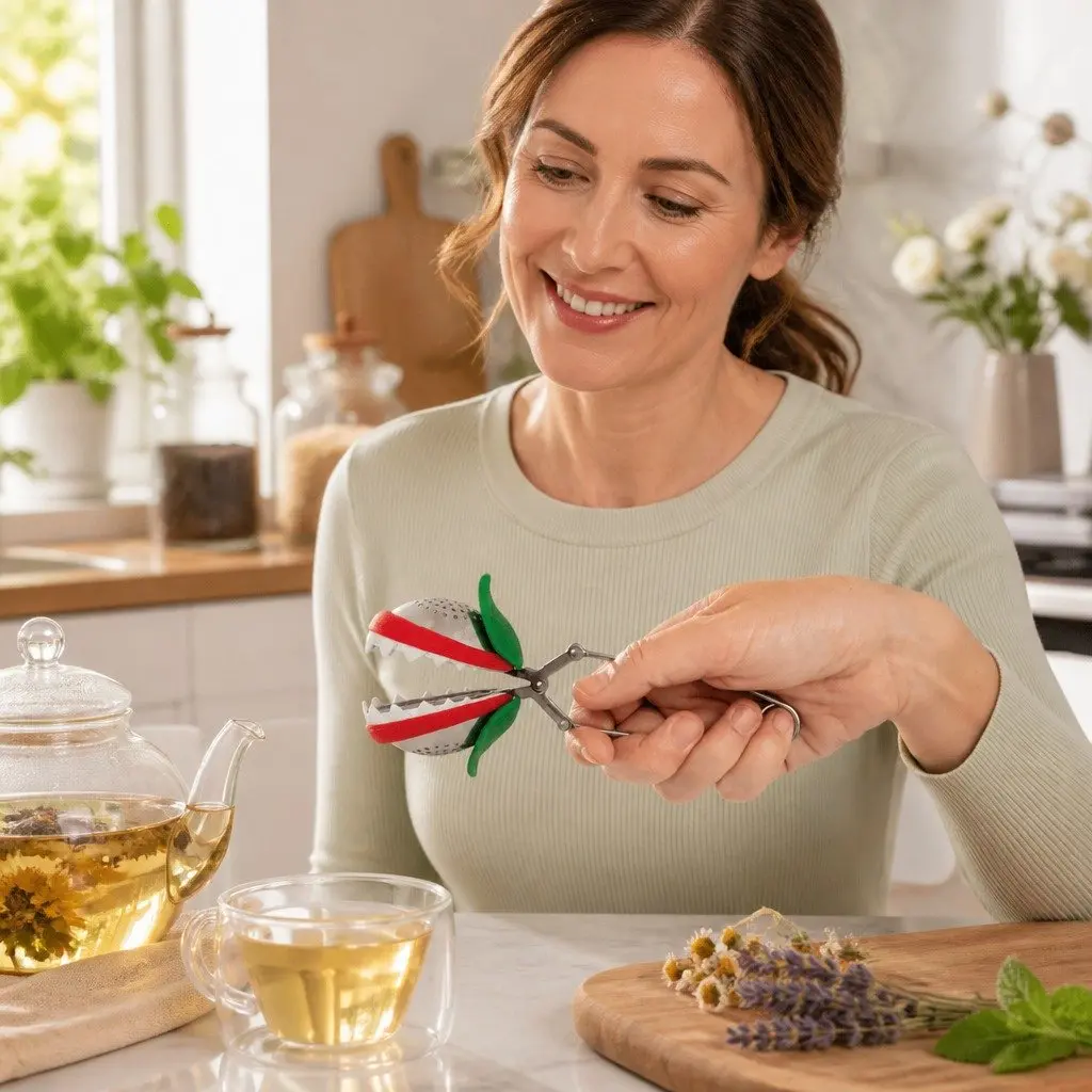 Tea Infuser Silicone Stainless Steel Brewing Strainer Tea Trap Leaf Filter