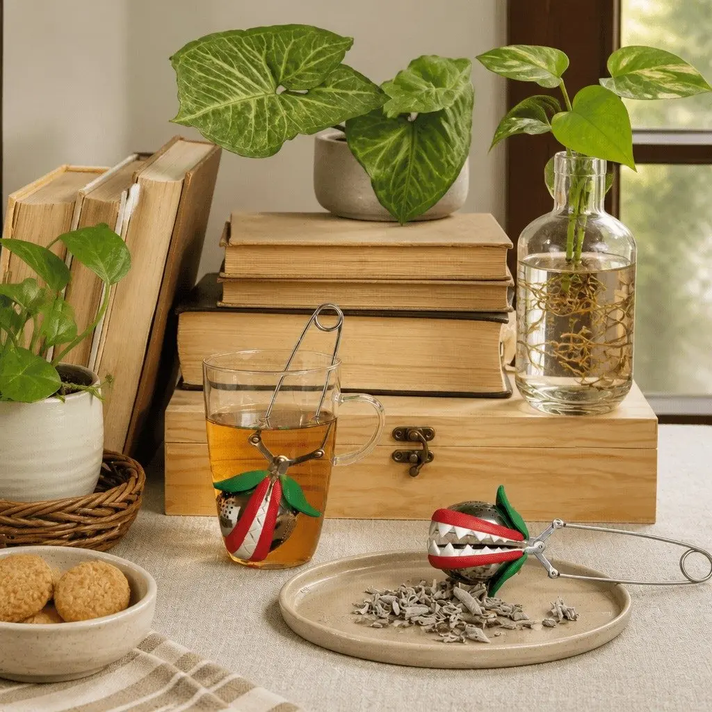 Tea Infuser Silicone Stainless Steel Brewing Strainer Tea Trap Leaf Filter