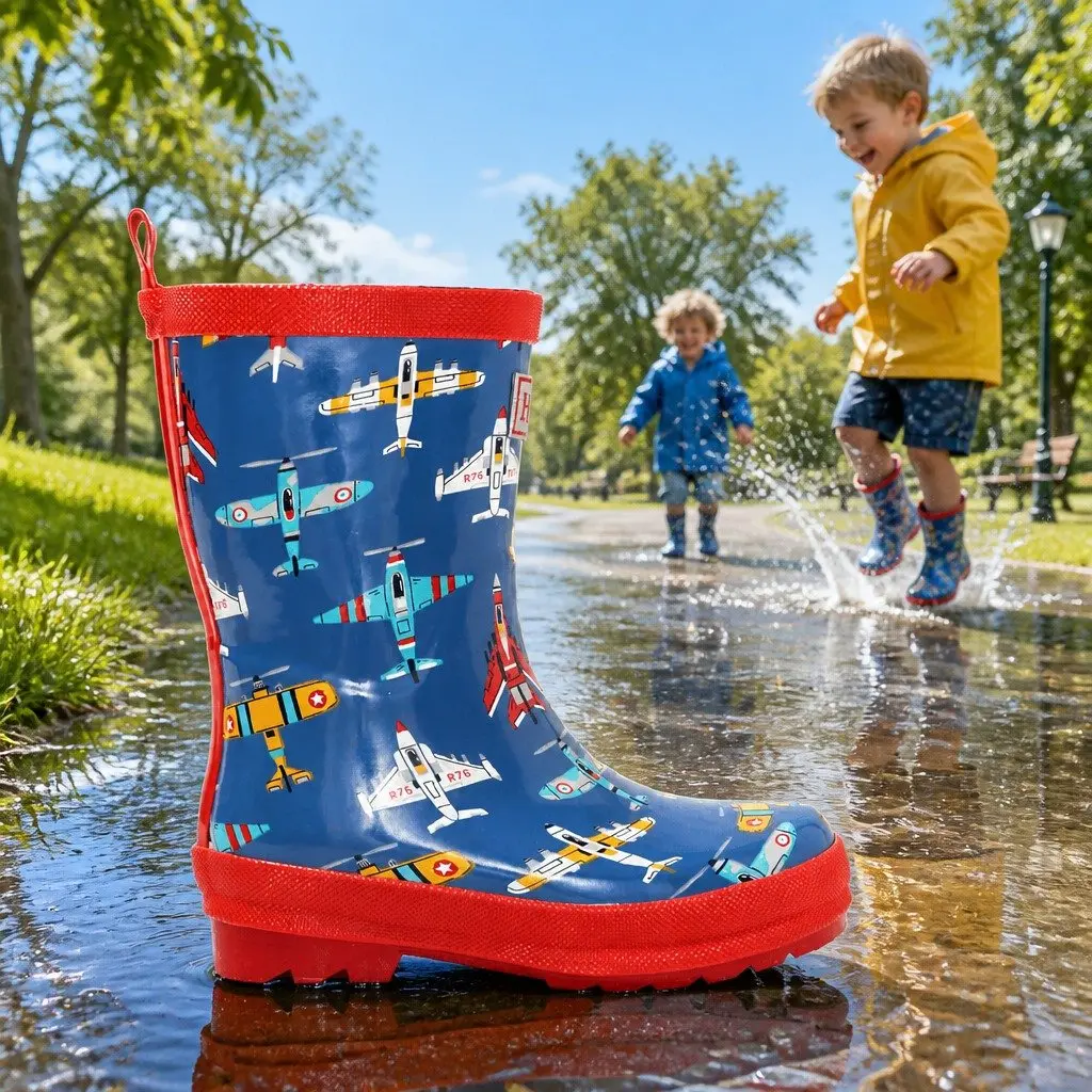 Kids Rain Boots Pink Size 6 Waterproof Slip-Resistant Rubber Matte