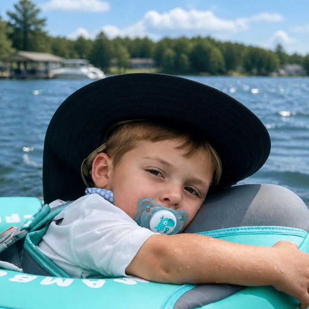 Kids Play Hat Blue Adjustable Lightweight UPF50+ Sun Protection Breakaway