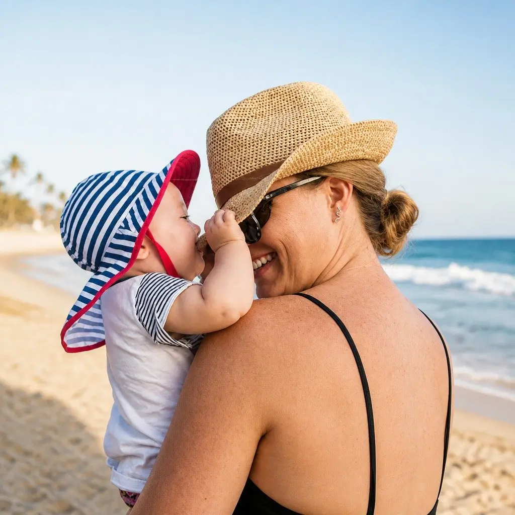 Infant Sun Hat Quarry 6-12 Months UPF50+ Crushable Packable Lightweight Adjustable Fit