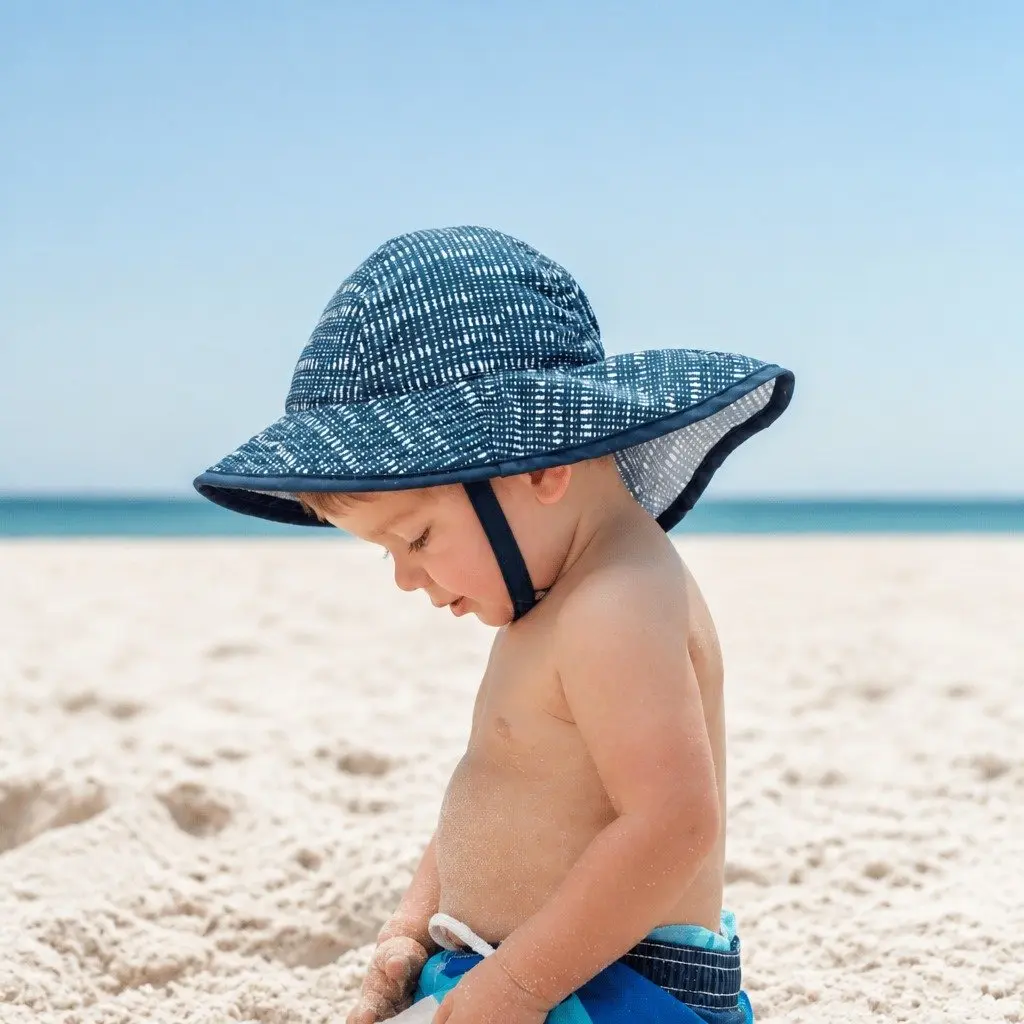 Infant Sun Hat UPF50+ Crushable Packable Lightweight Stroller Friendly Adjustable Stretch Fit
