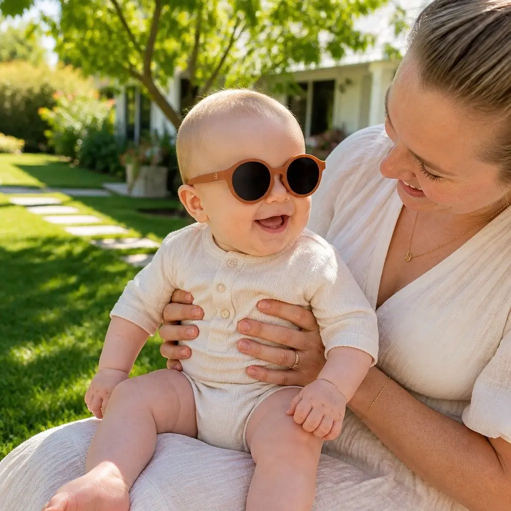Baby Sunglasses Round Frame Lightweight UV Protection Unisex 0-9 Months