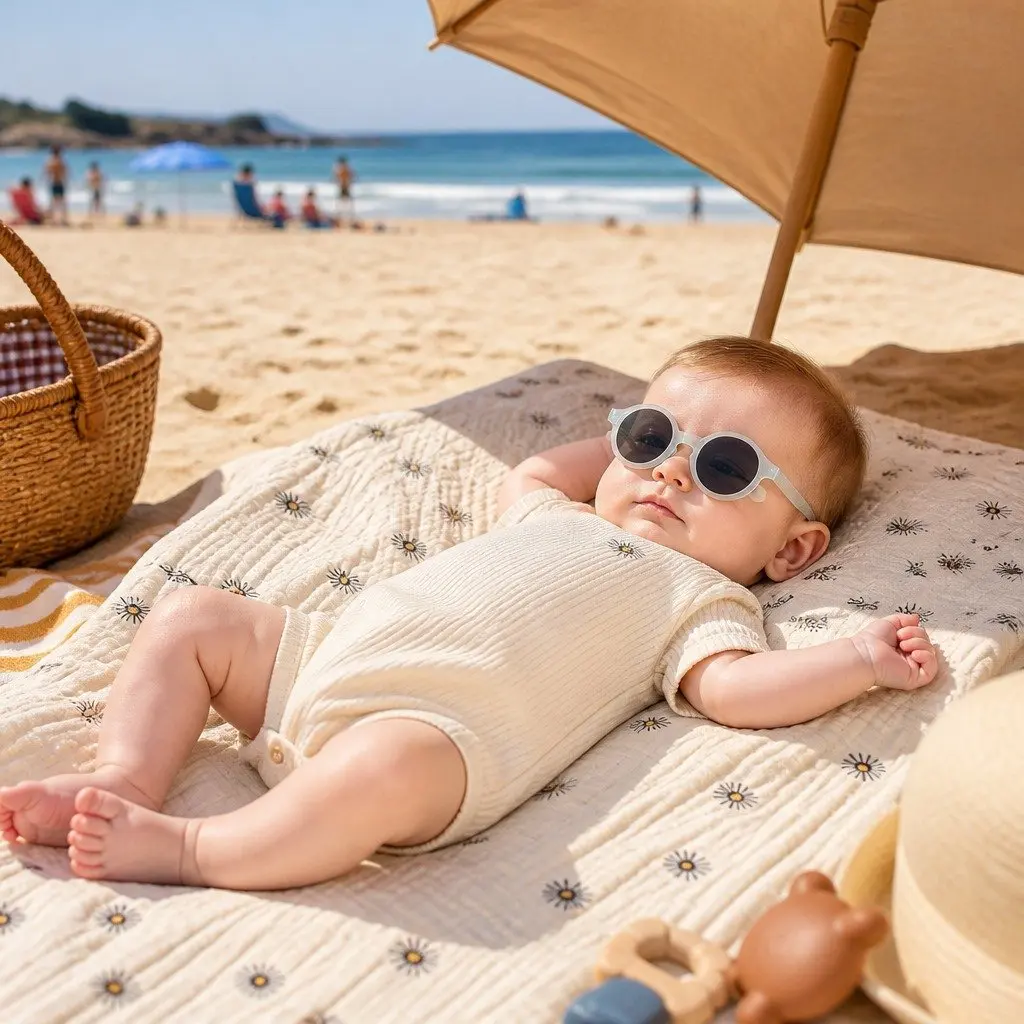 Baby Sunglasses Black 0-9 Months UV Protection Polarized Lenses Lightweight Strap