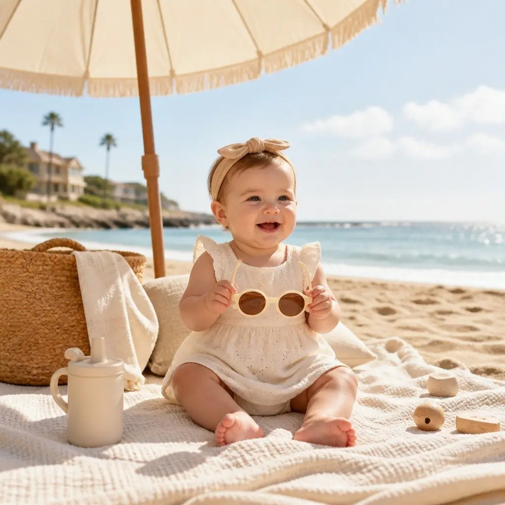 Baby Sunglasses Black 0-9 Months UV Protection Polarized Lenses Lightweight Strap