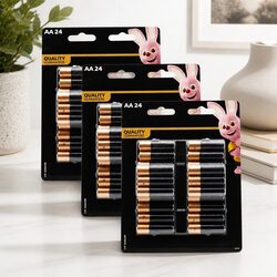 AA Alkaline Batteries 24pk x3 Long Lasting Power Household High Drain