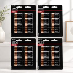 AA Alkaline Batteries 24 Pack x4 Long Lasting Power Household Electronics Bulk