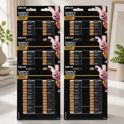 AAA Alkaline Batteries 24 Pack x6 Long Lasting Power Household Electronics Bulk
