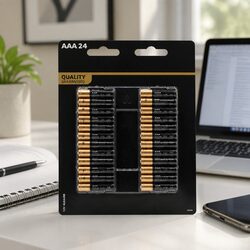 AAA Alkaline Batteries 24 Pack Long Lasting Power Household Electronics Bulk