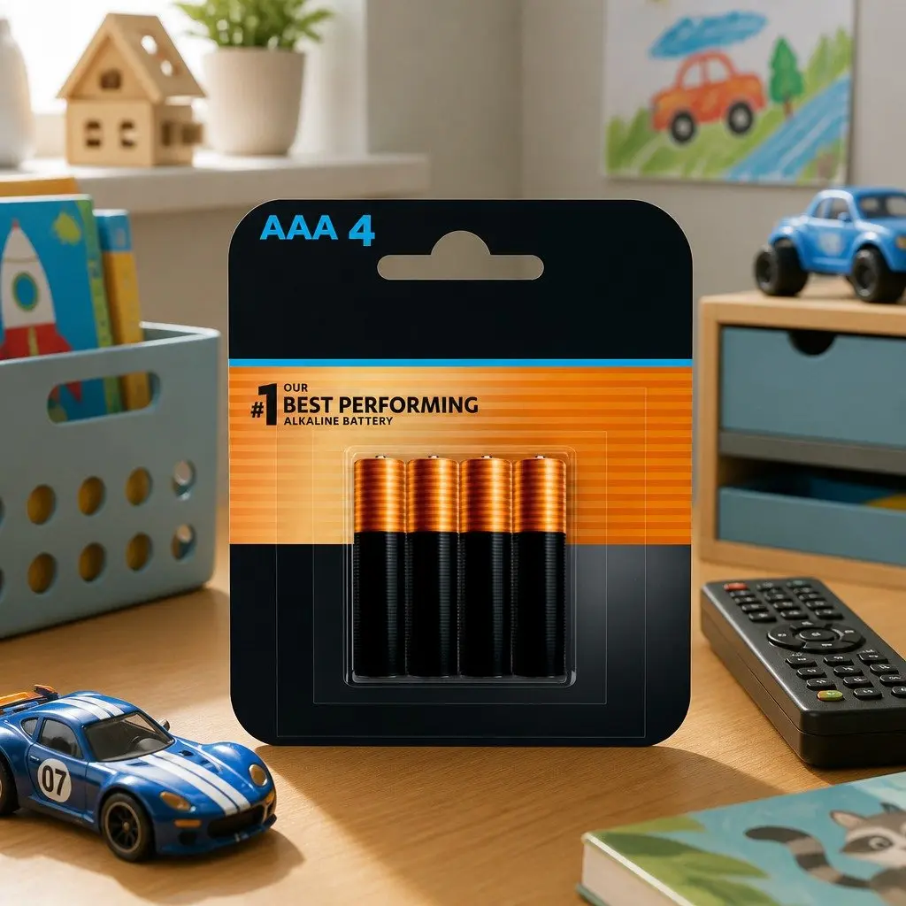 AAA Alkaline Batteries 4 Pack Long Lasting 1.5V for High-Drain Devices