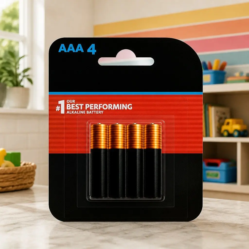 AAA Alkaline Batteries 4 Pack Long Lasting 1.5V for High-Drain Devices