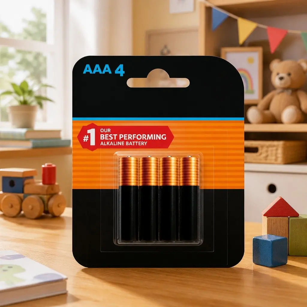 AAA Alkaline Batteries 4 Pack Long Lasting 1.5V for High-Drain Devices