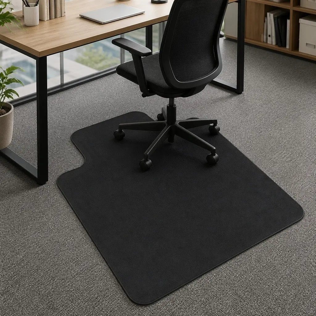 Chair Mat Clear or Black 120x90cm Floor Protector for Office Home Desk Rolling Gripper
